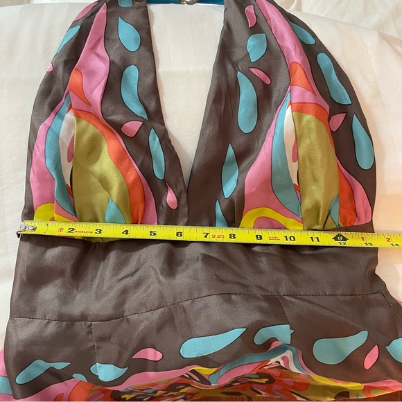 🌺 RAREVintage Collector’s DreamDress James Coviello100% SilkHalter MaxiDress. - Picture 12 of 16